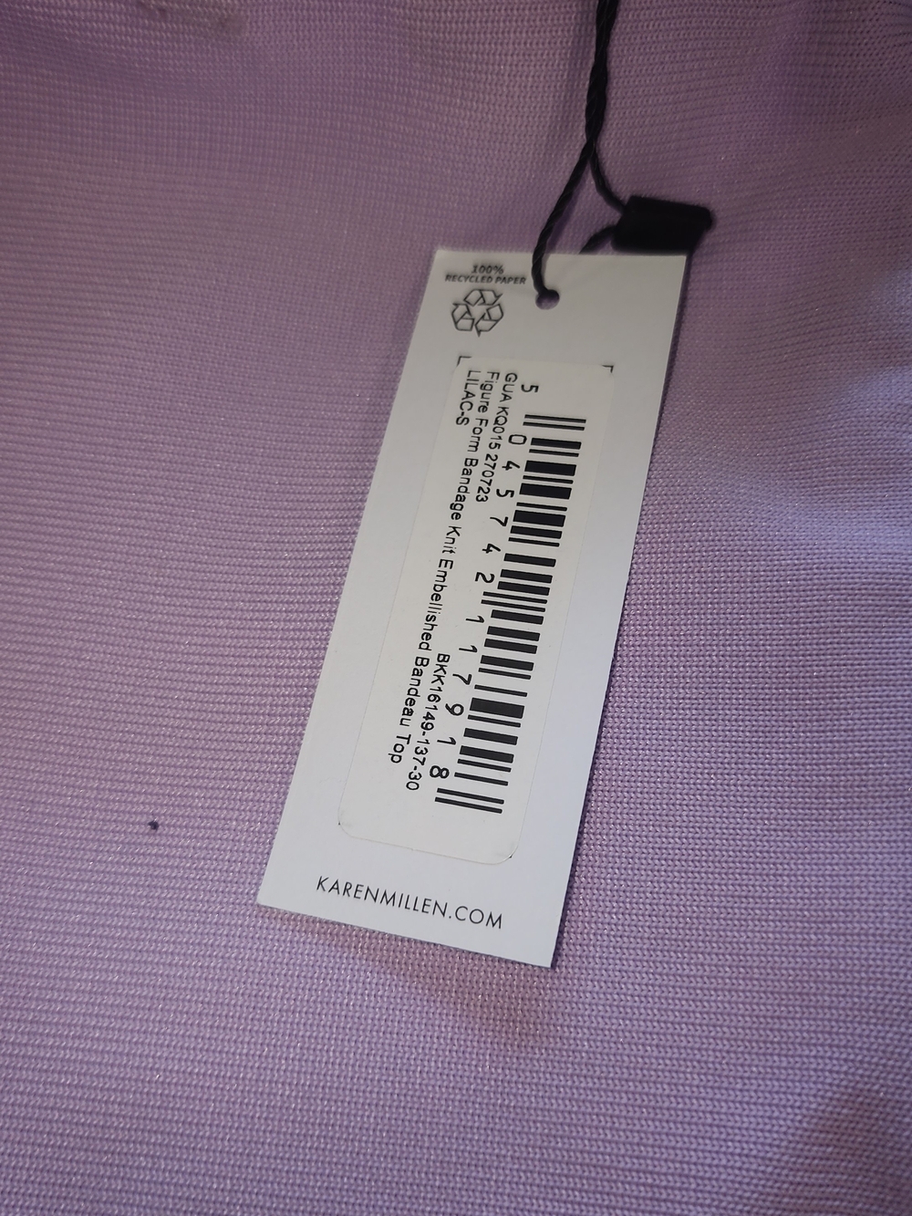 Strapless Lilac Embellished Top (Bandage ) Karen Millen - Picture 6 of 13